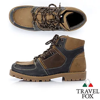 Travel Fox 高筒雷根鞋912634-93-40咖啡+灰藍色