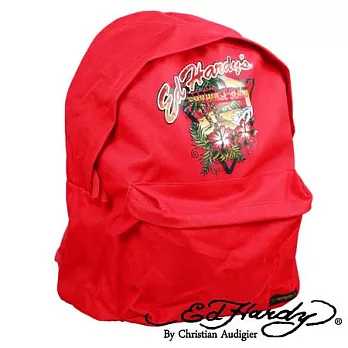 ED Hardy 海灘天堂雙層中背包-紅色