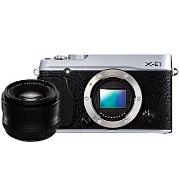 (公司貨)FUJIFILM X-E1+XF35mm F1.4R定焦鏡組-送專用鋰電池/銀色