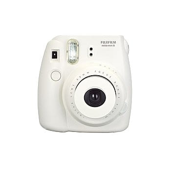 FUJIFILM instax mini 8 拍立得相機(公司貨)+空白底片+彎彎相片本+硬殼包+專用自拍鏡(隨機出貨不挑色)-白色