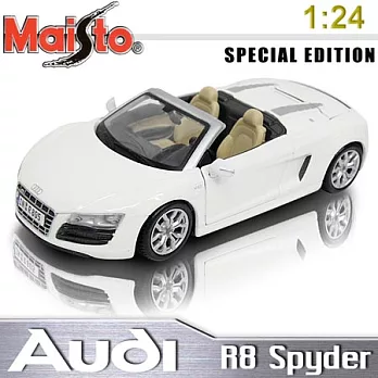 Audi R8 Spyder 《1/24 》合金模型車 (白)