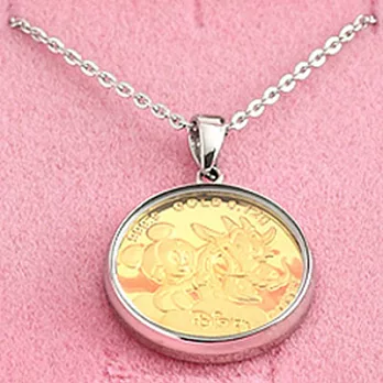 Disney迪士尼金飾♥舞龍米奇♥龍年紀念金幣項鍊音樂盒