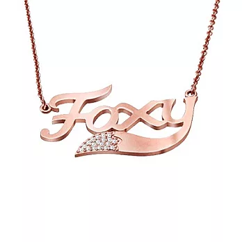 【Wildfo x Couture】美國品牌~性感狐狸FOXY文字鑲鑽玫瑰金項鍊