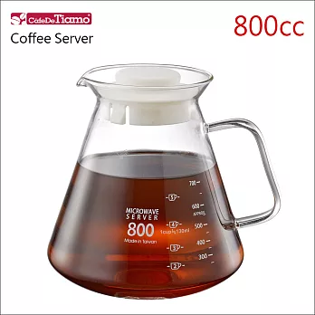 CafeDeTiamo 耐熱玻璃壺【玻璃把手】800cc (白色) HG2223 W