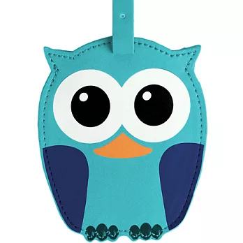 《KIKKERLAND》貓頭鷹行李箱掛牌(淺藍)