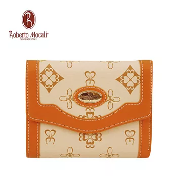 義大利《Roberto Mocali》典雅20卡中翻頁短夾(駝)(RM-12261)