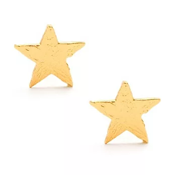 【GORJANA】美國品牌~精緻手工波浪紋幸運星星鑲18K金耳環