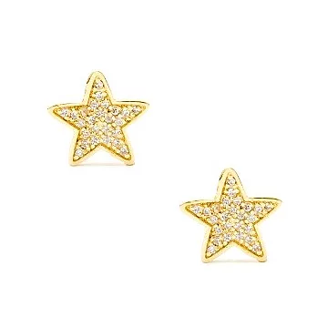 【GORJANA】美國品牌~Pristine Star Stud鑲鑽幸運星星鑲18K金耳環