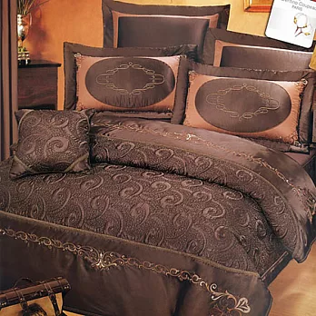 【Valentine’s-皇室典範】雙人十件式絲緞刺繡舖棉床罩組