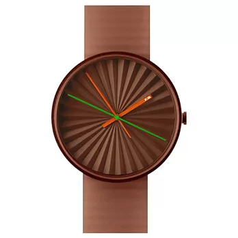 NAVA DESIGN Plicate watch 摺扇美學時尚腕錶-磚紅