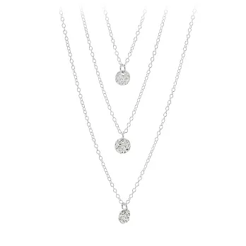 【GORJANA】美國品牌~3 Disc Necklace手工波浪紋錢幣925純銀三層項鍊