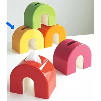 《繽紛生活》五彩維他命色系‧U字型面紙盒黃色