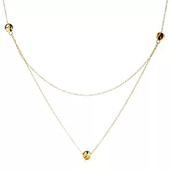 【GORJANA】美國品牌~Chloe Three Bead Layer Necklace優雅豆豆三墜多層次鑲18K金長項鍊
