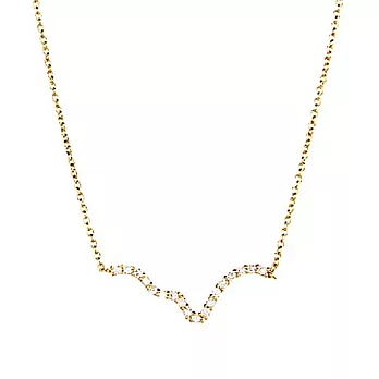 【GORJANA】美國品牌~Carmine Waved Bar Necklace鑲白鑽優雅波浪鑲18K金項鍊