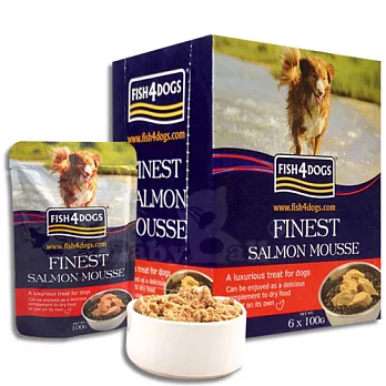 【海洋之星FISH4DOGS】海藻精華鮭魚慕斯(犬用) ─ 1盒裝/100g*6入