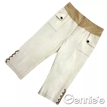 【Gennie’s奇妮】個性品味。休閒百搭棉質孕婦褲(G4W01)40米白