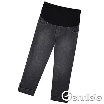 【Gennie’s奇妮】自在舒適刷色棉質孕婦五分褲(G4X32)S灰