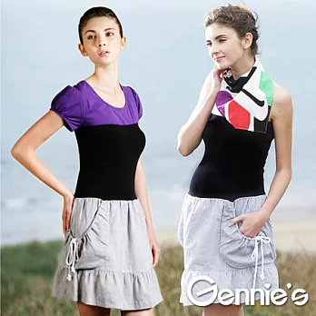 【Gennie’s奇妮】個性休閒風立體口袋短裙(一體成型系列)(G4X06)S灰