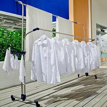 寶優妮 移動式不鏽鋼雙桿伸縮晾曬衣架(DQ-0812)