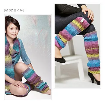 peppy day藍色彩虹粗針織襪套