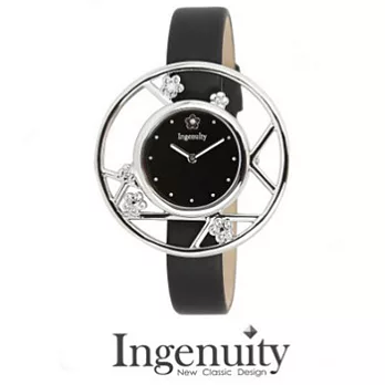 Ingenuity 時尚典雅*梅款*瑞士機芯多功能女錶(神秘銀黑款)