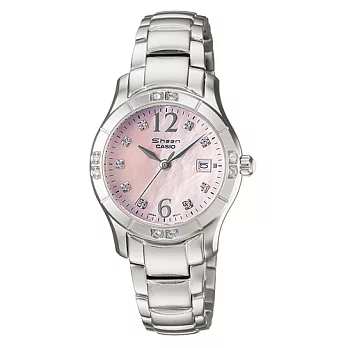 CASIO 珍珠貝粉彩指針秀麗腕錶 SHN-4019DP-4A粉色