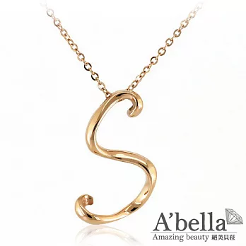 A’bella【字言字語Alphabet】字母白鋼墬鍊(玫瑰金S)