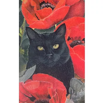 Black Cat with Poppies 黑貓與罌粟