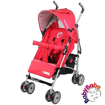 【BabyBabe】全罩式加寬平躺傘車紅色