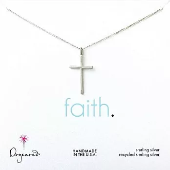 【Dogeared】美國品牌祈願925純銀項鍊~FAITH大十字架(直立式)18吋