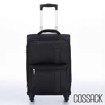 【Cossack】LEADING 領航系列 - 20吋可放大登機箱(黑色)