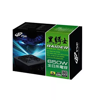 全漢 黑騎士 650W 80PLUS 銀牌 電源供應器