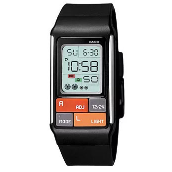 CASIO 方城的戰略地利液晶時尚腕錶-黑帶-LDF-50-1