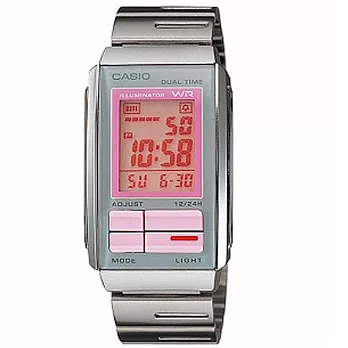 CASIO 世紀新潮流電子液晶休閒腕錶-粉-LA-201W-4A2