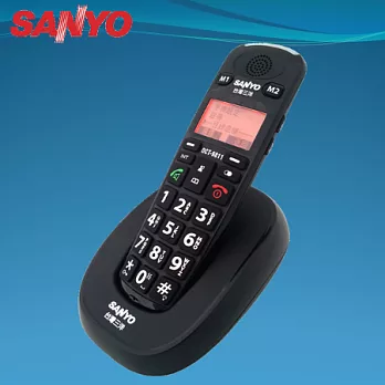 SANYO DECT 【中文顯示操作介面】大字鍵數位無線電話_DCT-9811 (黑色)黑色