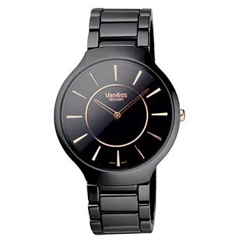 Vaness 喝采時刻陶瓷腕錶-黑/大