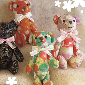 可愛泰迪熊材料包－Tokyo和風熊(米花色)