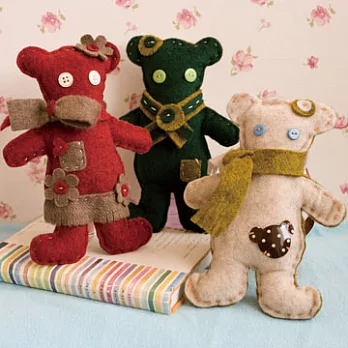 可愛泰迪熊材料包－毛氈熊(紅色)