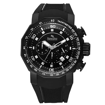 Roven Dino羅梵迪諾 尊爵悍將三眼都會日期腕錶(黑銀)