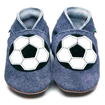 英國製Inch Blue,真皮手工學步鞋禮盒,Football-Denim(6~12M)