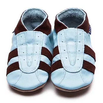 英國製Inch Blue,真皮手工學步鞋禮盒,Sports-Baby Blue/Chocolate(6~12M)