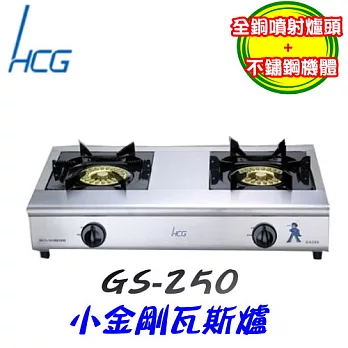 和成 HCG-小金鋼瓦斯爐 GS250Q天然瓦斯-不鏽鋼/含原廠技師到府基本安裝服務