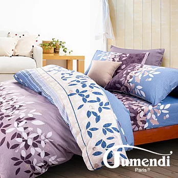 【Jumendi-葉語風采】雙人四件式精梳棉兩用被床包組