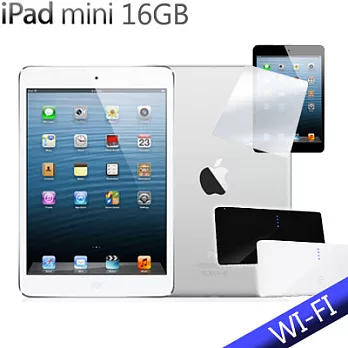 【NEW IPAD MINI(台灣公司貨)】Wi-Fi 版 16GB+皮套和螢幕保護貼+行動電源白色