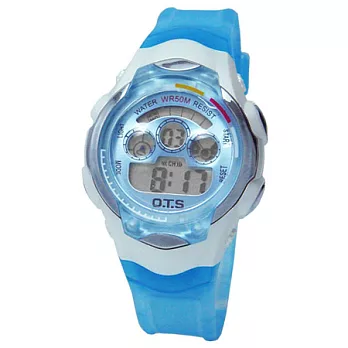 O.T.S奧迪斯流行繽紛凍彩電子錶-827（藍色）