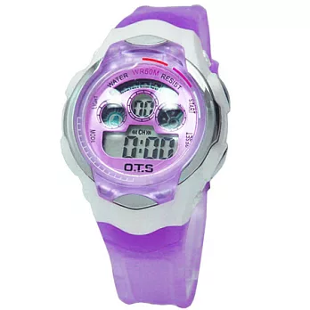 O.T.S奧迪斯流行繽紛凍彩電子錶-827（紫色）