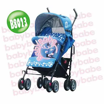 BabyBabe 加寬全罩平躺傘車-(藍色/紅色)-藍色