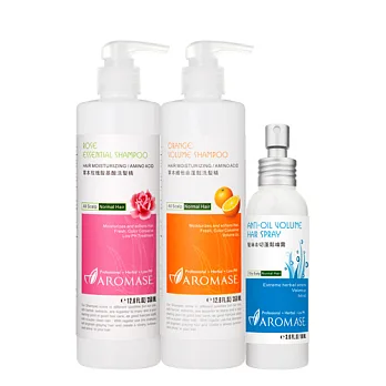 AROMASE艾瑪絲 玫瑰保濕香氛蓬鬆超值組
