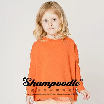 瑞典有機棉童裝Shampoodle休閒彈性緞帶上衣80橘色