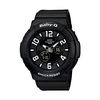 CASIO 搖滾樂之真理奧義黑旋渦雙顯時尚腕錶-BGA-132-1B
